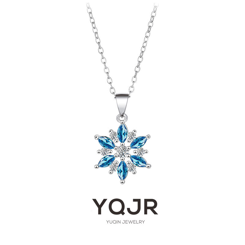雪花项链女气质璀璨锆石冷淡风T恤哥特风小饰品