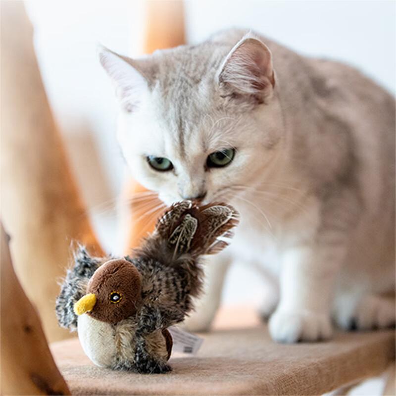 GiGwi贵为仿真小鸟老鼠炫律猎物发声玩具猫咪逗猫棒猫咪玩具