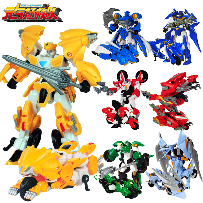 元气拯救队变形玩具飞鹰金刚摩托车机甲机器人男孩汽车益智手办