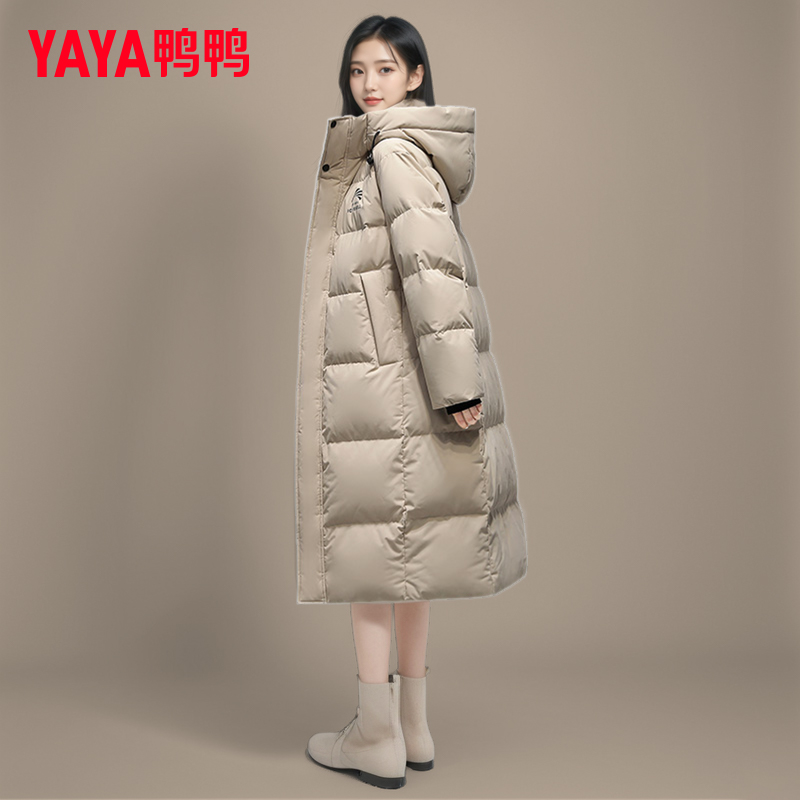 YAYA/鸭鸭零下40度极寒情侣过膝长款羽绒服男女同款东北加厚外套