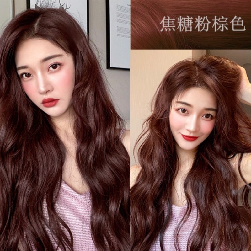 2023流行色焦糖粉棕闷青色栗棕色红色染发剂植物正品品牌显白免漂