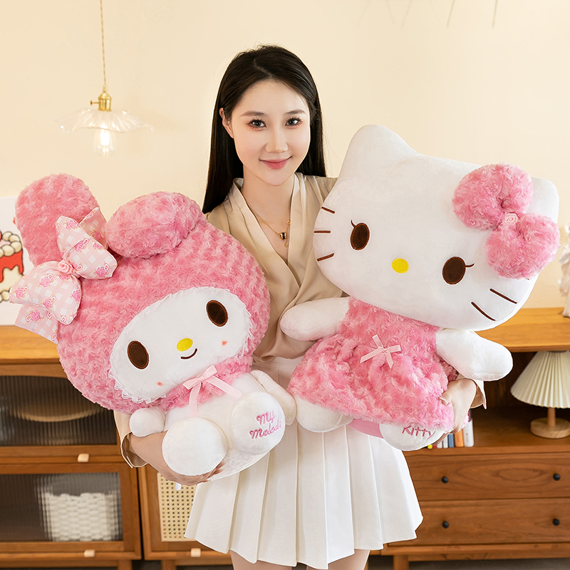 美乐蒂公仔kt猫玩偶毛绒玩具女生凯蒂猫玫瑰可爱娃娃儿童生日礼物