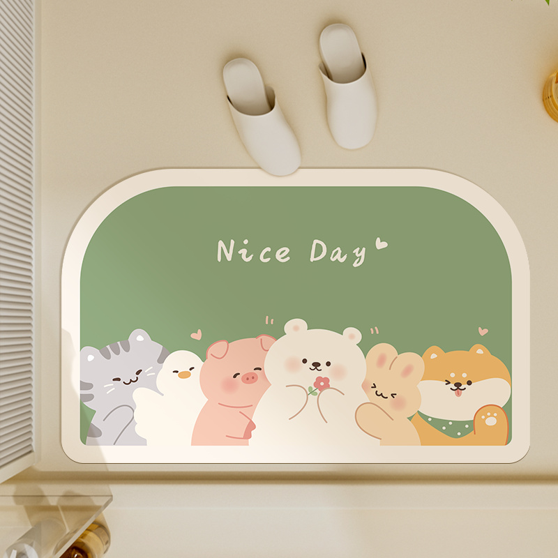 【活动】周末动物园浴室吸水垫地毯门垫地垫脚垫软硅藻泥卫生间A