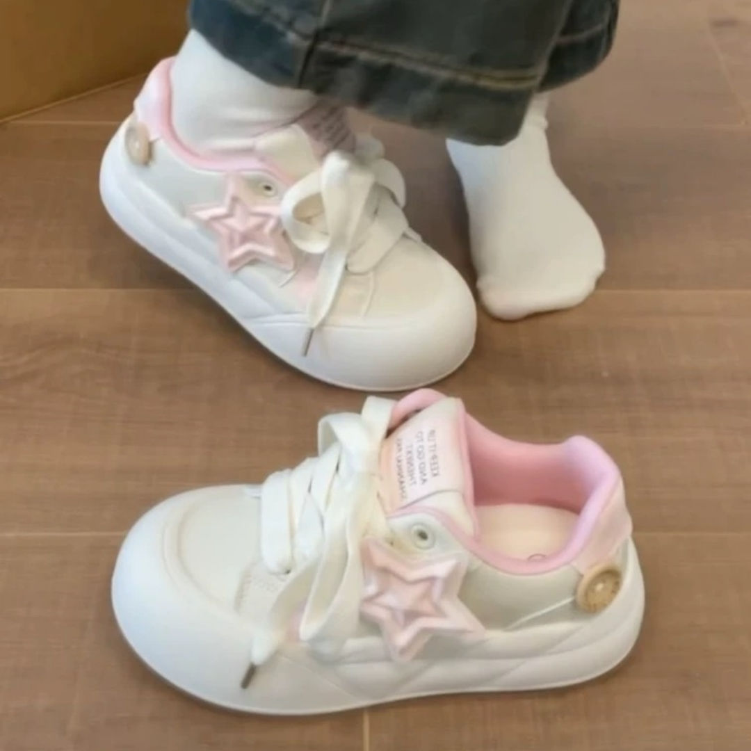 丑萌可爱大头泡芙鞋女鞋2024秋季新款软底厚底休闲板鞋学生小白鞋