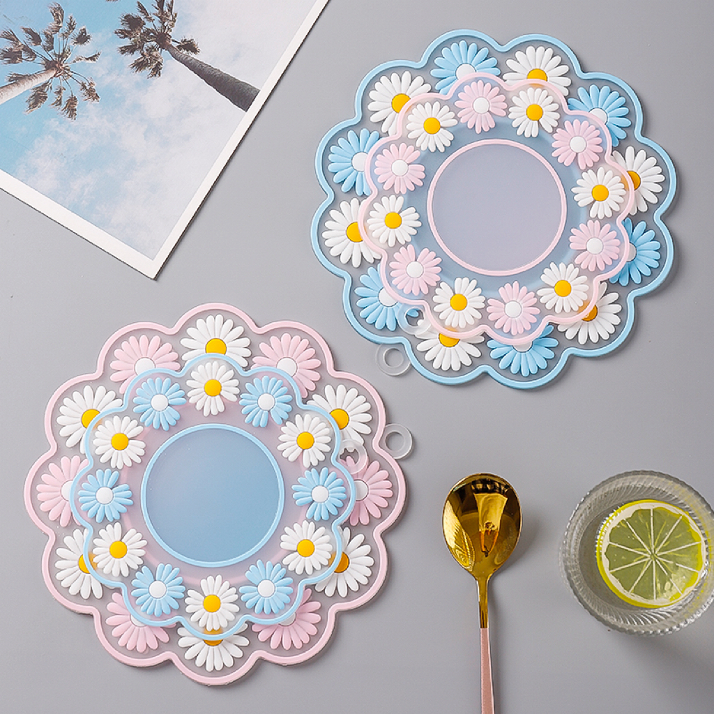 北欧风小雏菊防烫垫锅垫隔热垫防水防油餐桌垫防烫餐垫碗垫杯垫