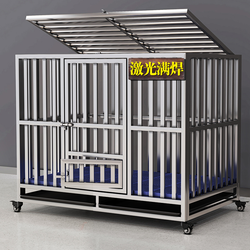 组装款-不锈钢狗笼子全方管加粗大号狗屋中大型犬狗别墅养宠装备