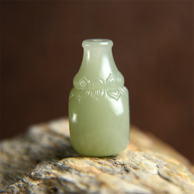 和田玉三通文玩配饰鸭蛋青玉石一体佛头精选编织手串配件加工抛光