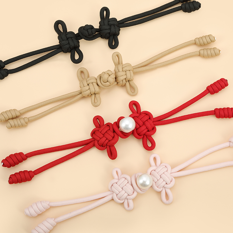 中式大盘扣国风纽扣大衣红色中国结辅料旗袍珍珠搭扣对扣毛呢扣子