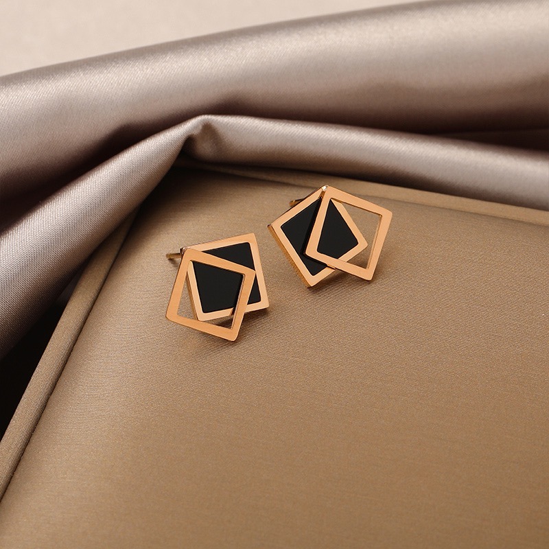 钛钢耳饰 耳钉女夏小众耳坠ins冷淡风耳环新款潮个性气质简约耳饰