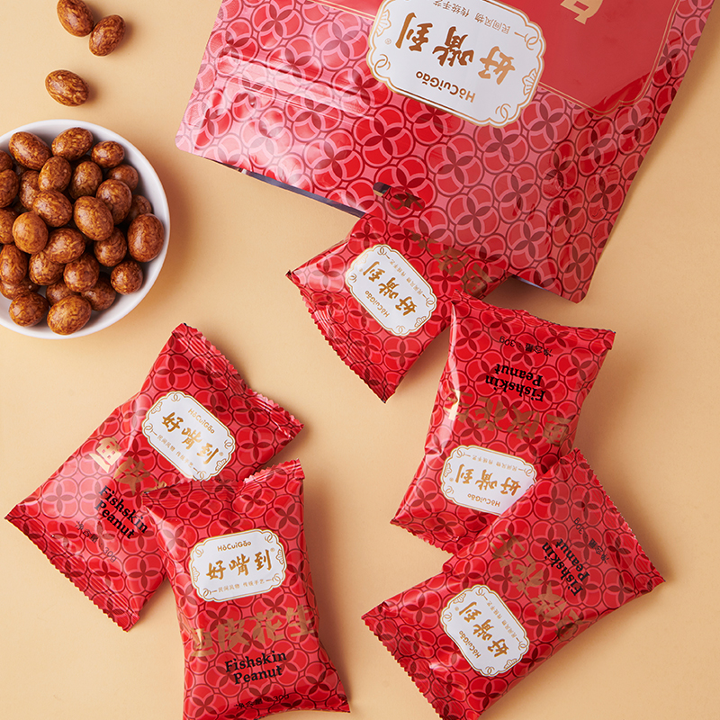 好嘴到正宗鱼皮花生原味240g/袋特产童年怀旧解馋休闲花生零食