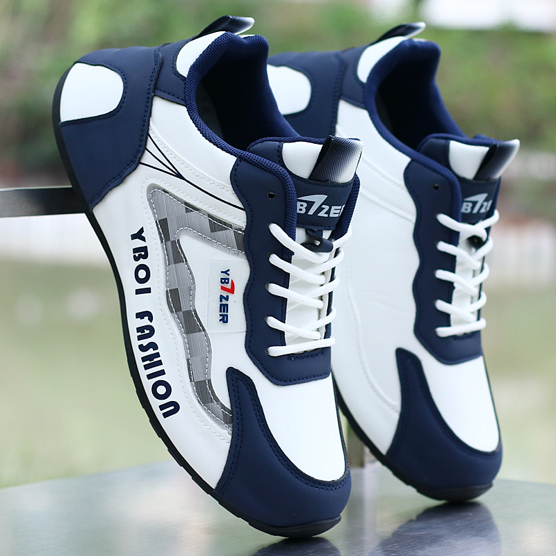 男鞋秋冬季2025新款皮面防水运动跑步鞋软底百搭时尚休闲小白潮鞋