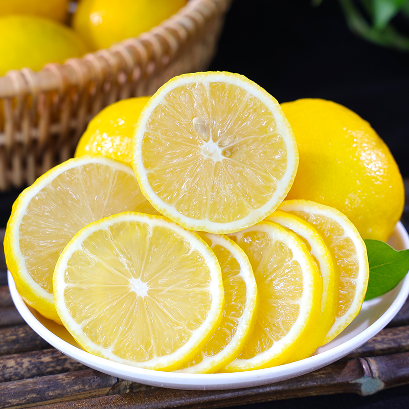 自然搭档 四川安岳黄柠檬5枚装新鲜水果单果70-100g起酸爽多汁