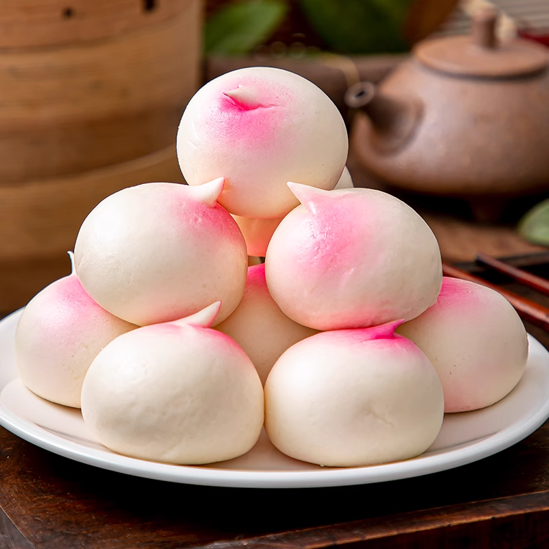 寿桃包整箱何生记糕点点心豆沙包寿星生日宴席老人祝寿酒店寿宴
