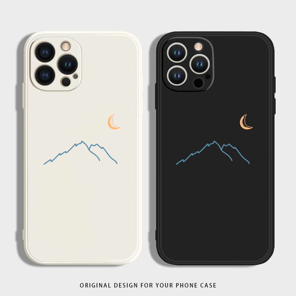 月亮山适用苹果15手机壳硅胶华为荣耀VIVO小米13红米OPPO一加防摔