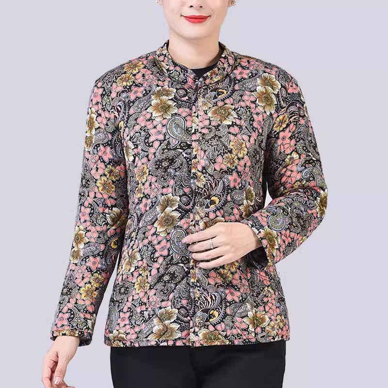 【反季清仓】中老年加厚碎花棉袄保暖加肥大码妈妈花棉袄冬季长袖