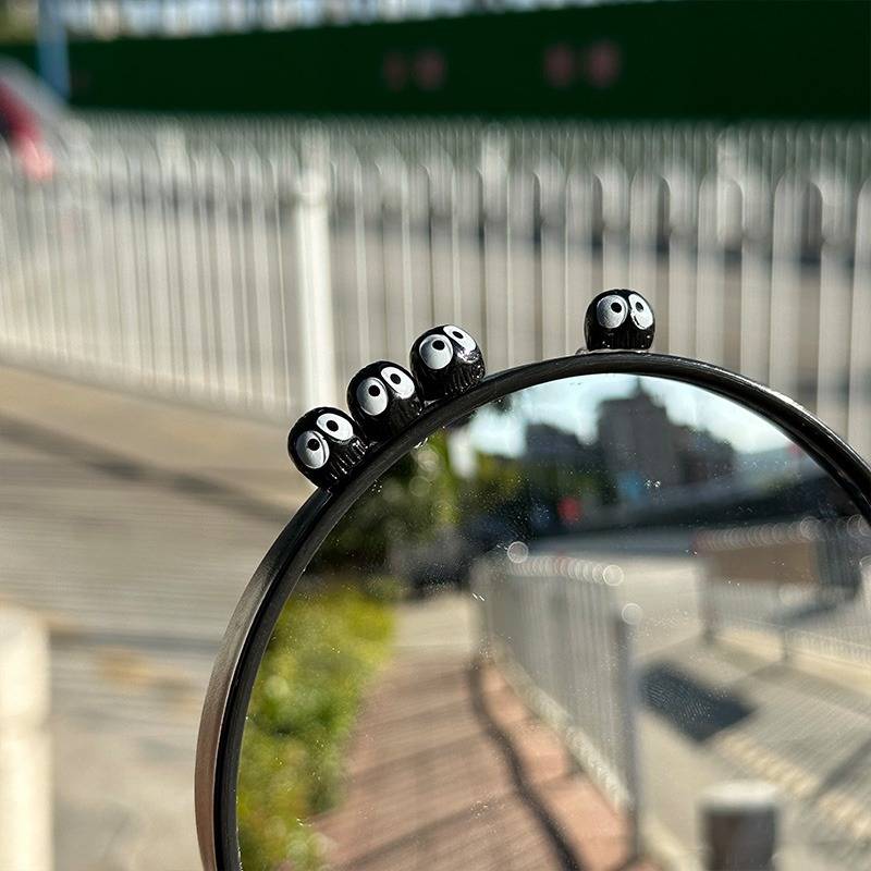 小煤球迷你可爱公仔摆件改装饰小配件摩托电瓶电动机车后视镜