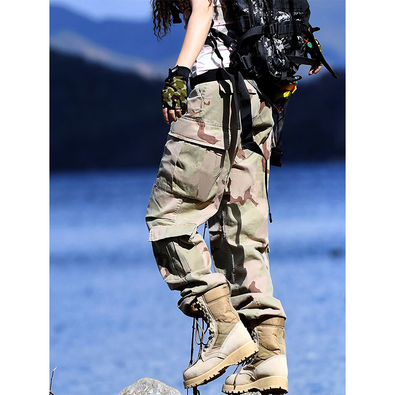 北京森林户外山系休闲登山速干百搭多袋时尚迷彩工装裤男女式