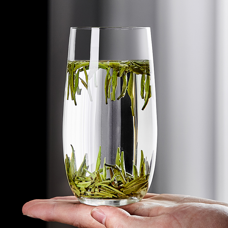 青苹果玻璃杯家用待客杯子喝水绿茶杯果汁牛奶啤酒杯耐热高档水杯