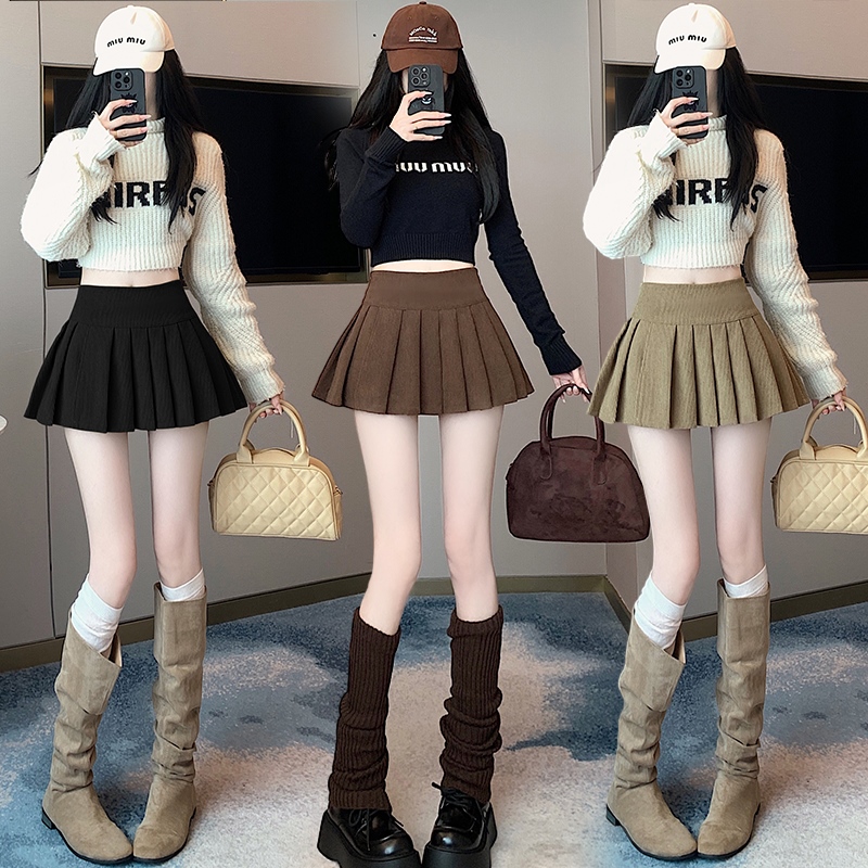 辣妹百褶裙防走光小短裙新款性感显瘦百搭高腰A字半身裙2025秋冬