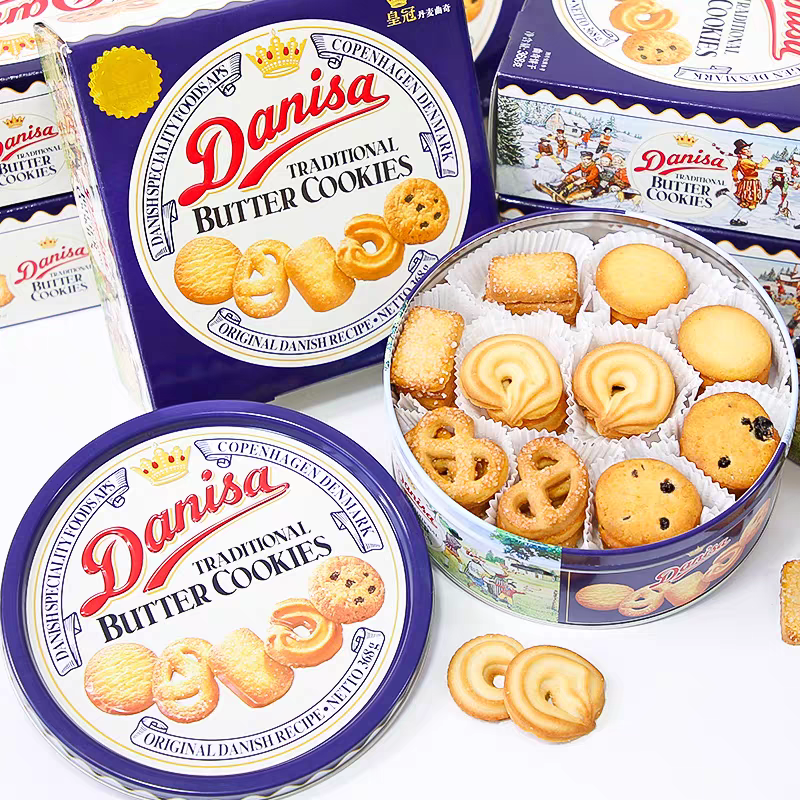 DANISA/皇冠曲奇368g铁罐礼盒进口休闲零食品节日礼物饼干零食