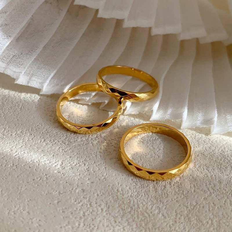 钛钢戒指 不掉色钛钢戒指菱形切面设计感简约时尚食指戒指男女ins