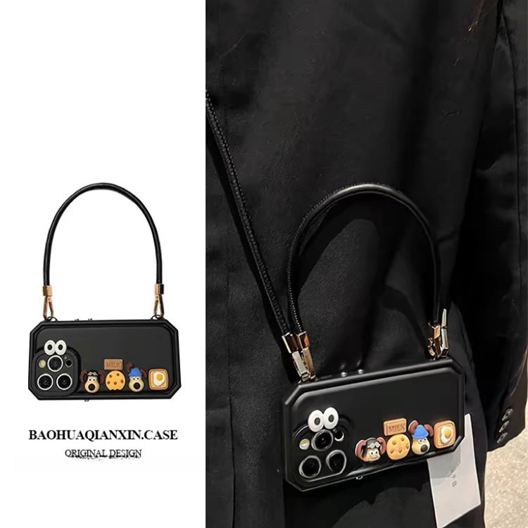 可爱眼睛小狗饼干适用苹果16promax手机壳16pro高级感15pro手提女