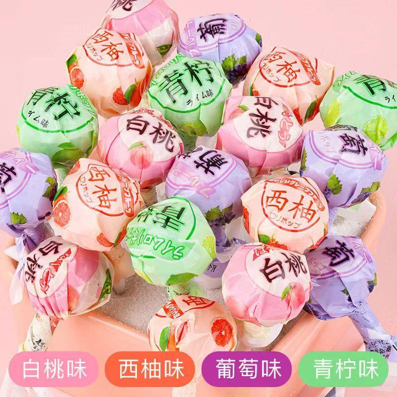 水果味棒棒糖网红高颜值儿童小零食花束ins小青柠结婚喜糖果批发