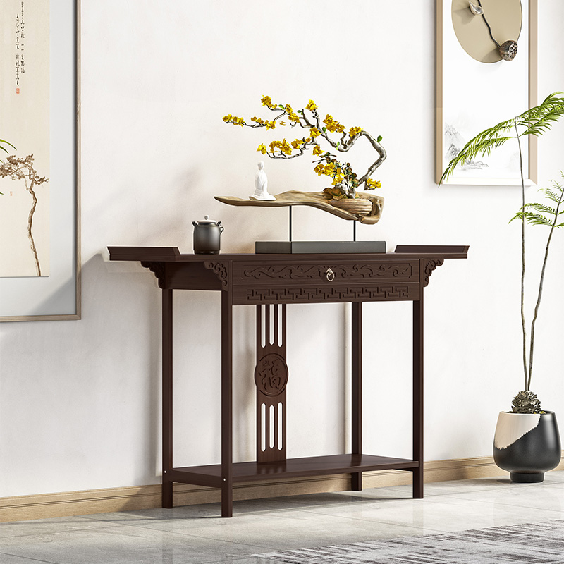 新中式玄关桌实木窄长条案现代家用客厅玄关案台供奉桌轻奢玄关柜