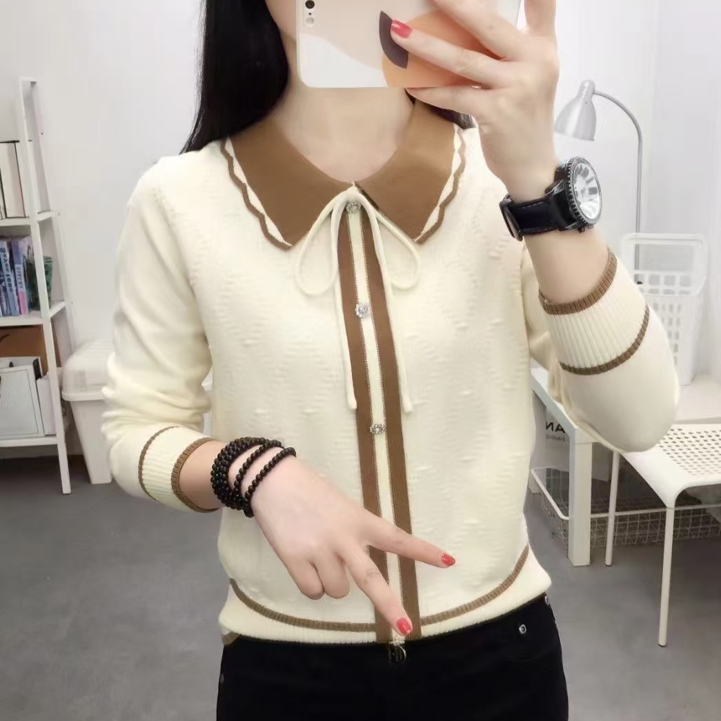 秋冬厚毛衣小香风氛围高级感内搭外穿长袖毛衣针织打底衫宽松显瘦