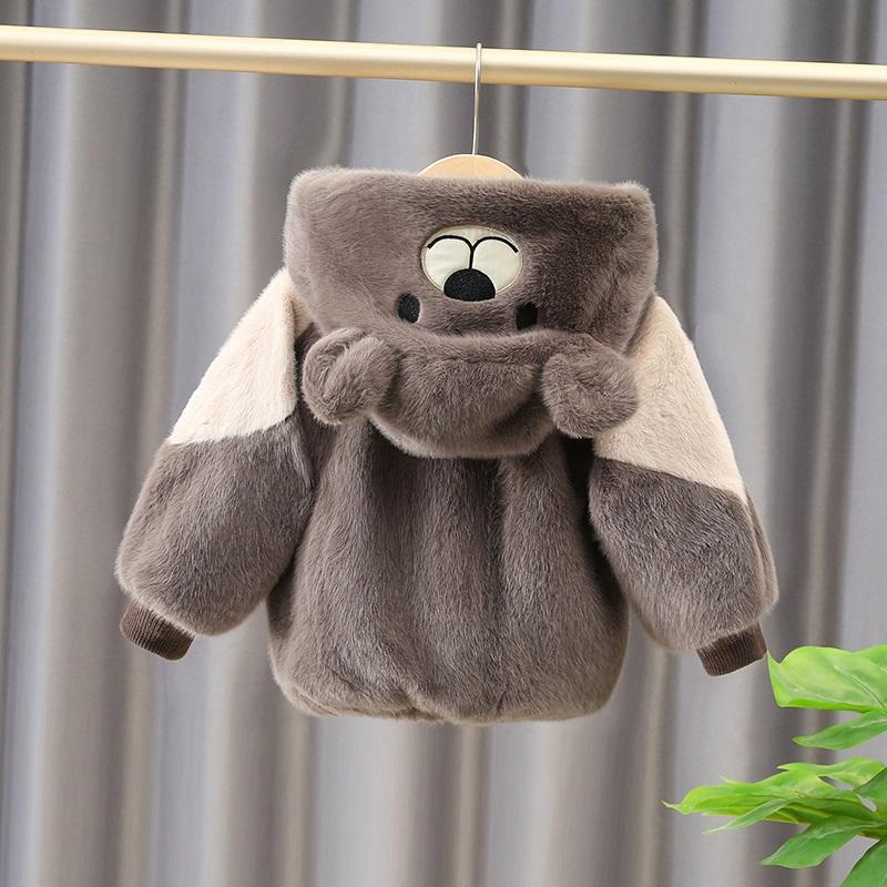 宝宝加绒外套冬装小童洋气加厚毛毛衣婴儿秋冬季上衣男童女童棉衣