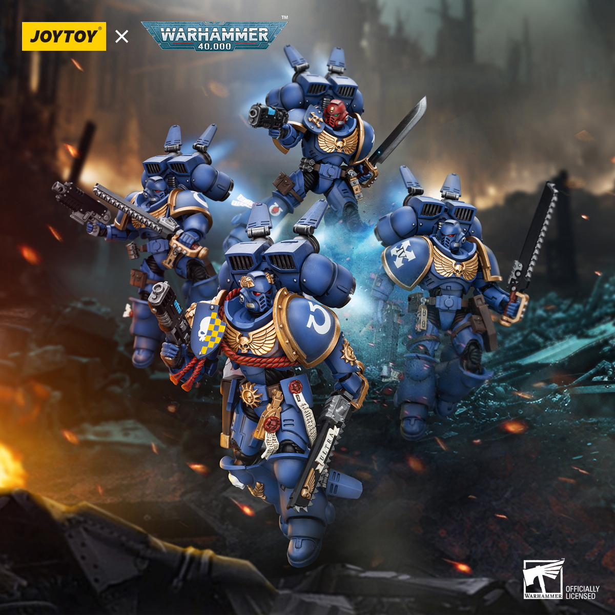 JOYTOY/暗源战锤极限战士 跳跃背包小队1：18可动模玩人偶