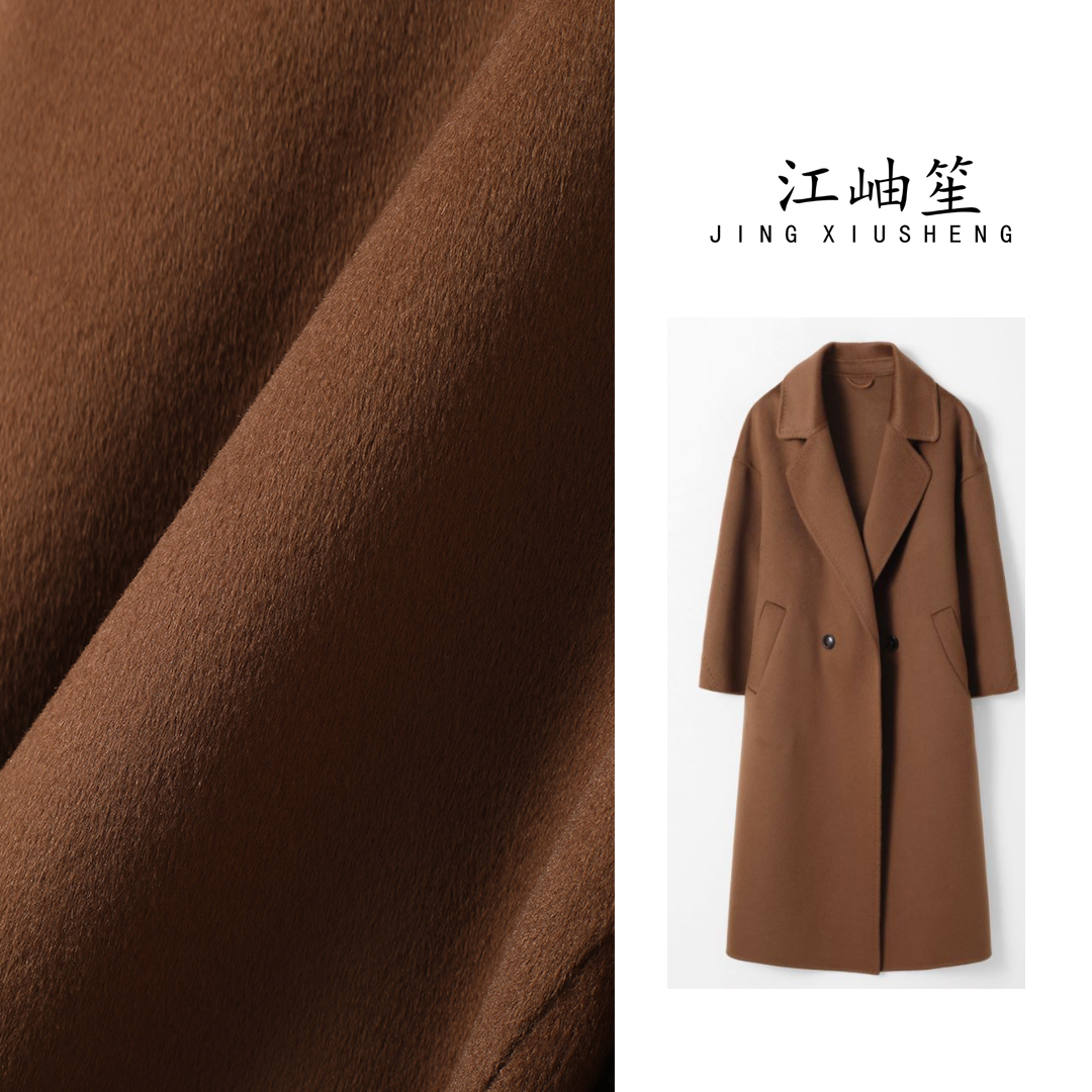 J.X.S 偏爱气质 双排扣廓形羊绒大衣外套  2407