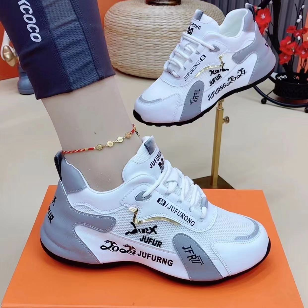 2025春秋网面透气情侣款老爹韩版跑步软底休闲鞋女夏季6826