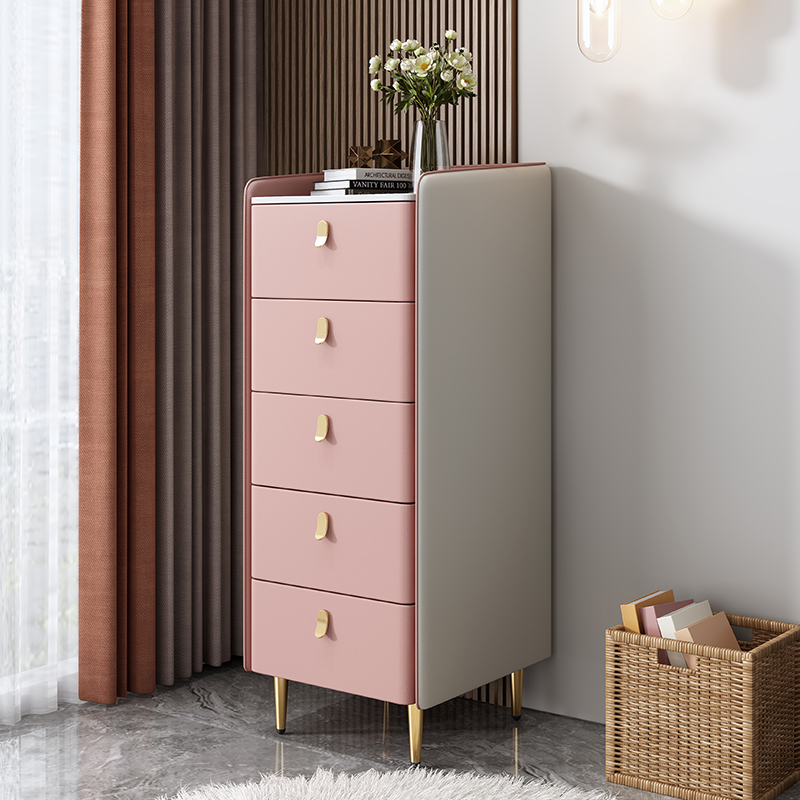 轻奢北欧简约极窄40宽实木家用小五斗柜卧室床头边柜收纳储物柜