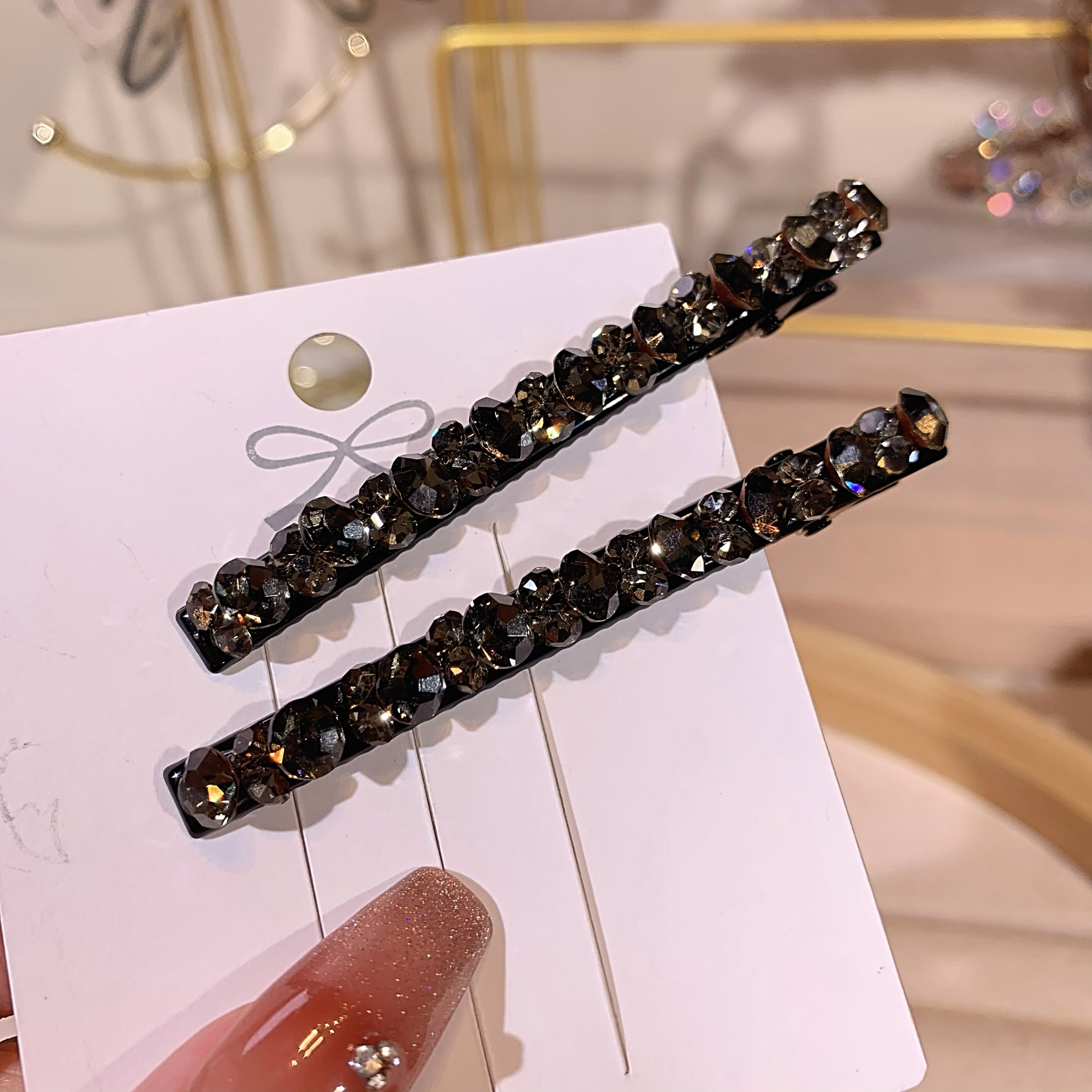 约7公分发夹 轻奢满钻一字夹时尚网红刘海侧边夹新款碎发夹头饰