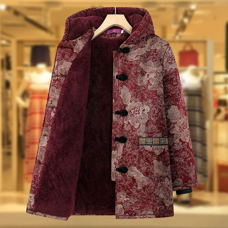 老年人冬装棉衣女奶奶60岁70加绒加厚老太太外套妈妈保暖棉服棉袄