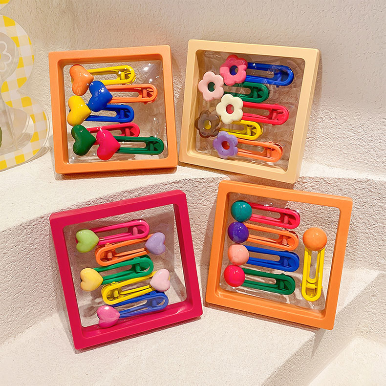 多巴胺刘海小夹子儿童发夹可爱糖果色卡通发饰头饰女童碎发卡礼盒