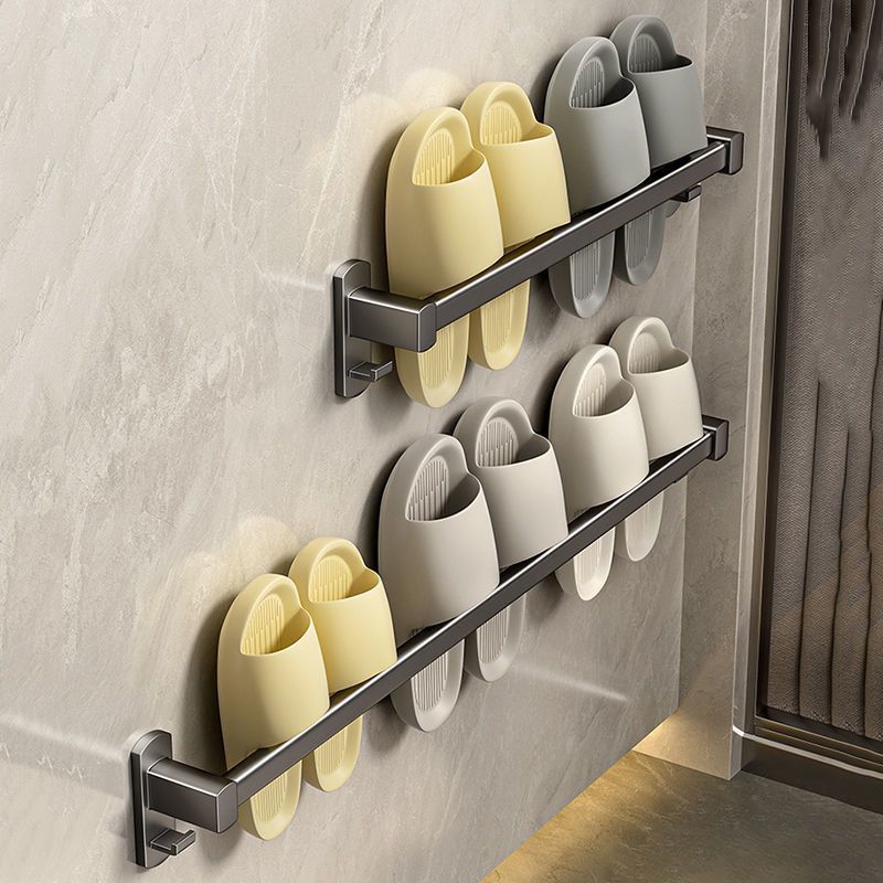 枪灰浴室拖鞋架免打孔卫生间置物架壁挂鞋子收纳厕所门后沥水