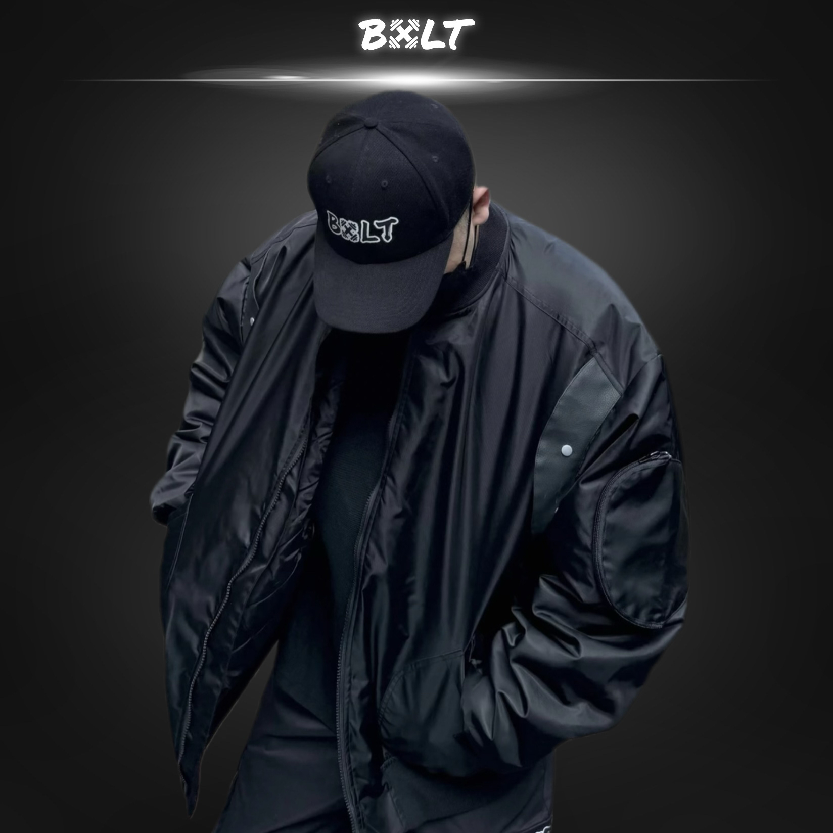 BXLT必须撸铁飞行员夹克设计感夹棉宽松百搭外套男女同款