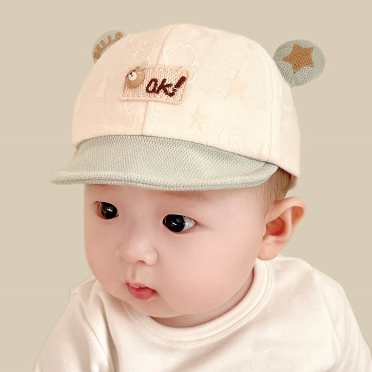 婴儿帽子春秋款0-10个月婴幼儿鸭舌帽春季薄款男女宝宝小童遮阳帽