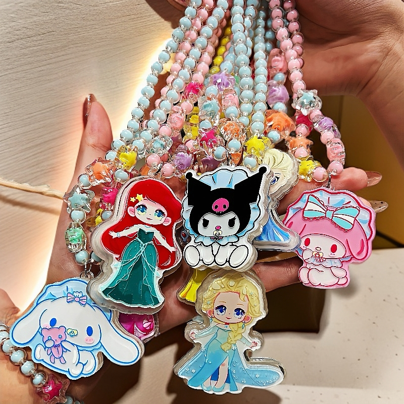 儿童发光项链手链卡通爱莎公主手链女孩可爱小公主女童礼物首饰