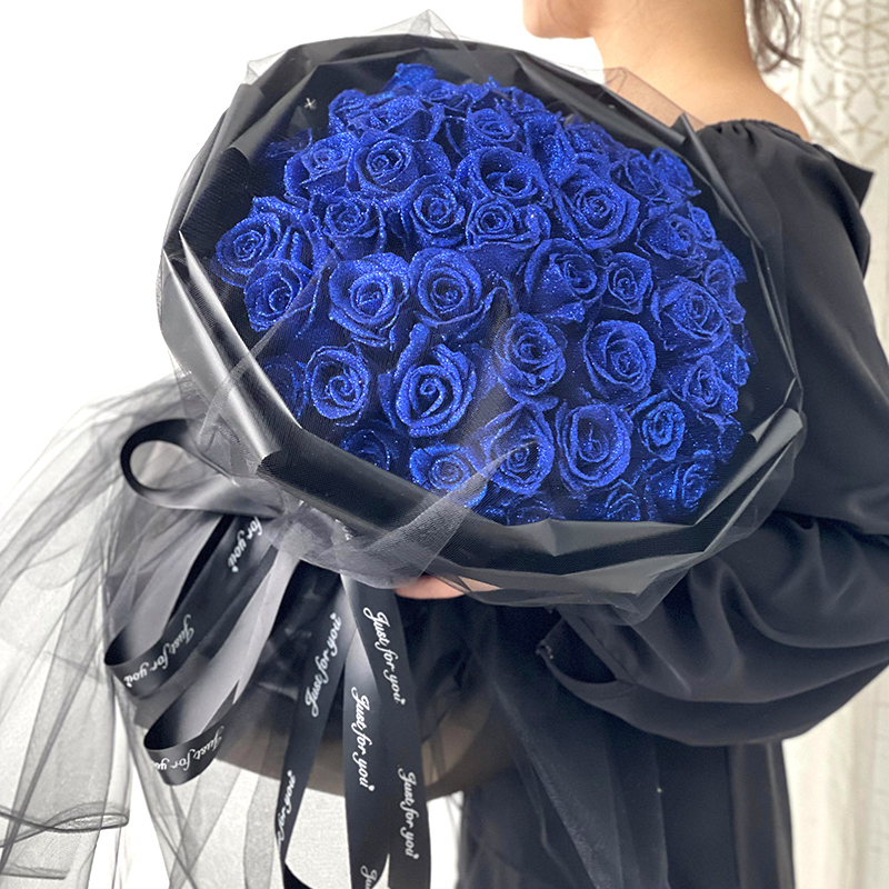 蓝色妖姬真花花束鲜花速递同城花店配送生日送女友北京上海广州店