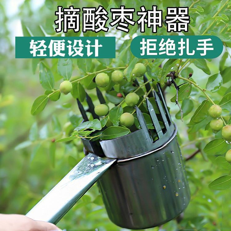 新款锯齿撸酸枣手动摘枣采摘酸枣器摘杨梅水果防扎手采摘山枣枇杷