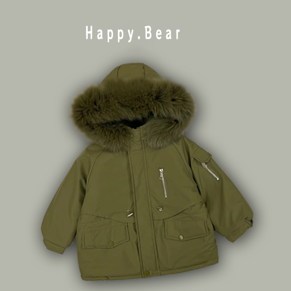 2025男童秋冬棉服儿童连帽加绒加棉外套宝宝男宝宝冬季女童棉衣