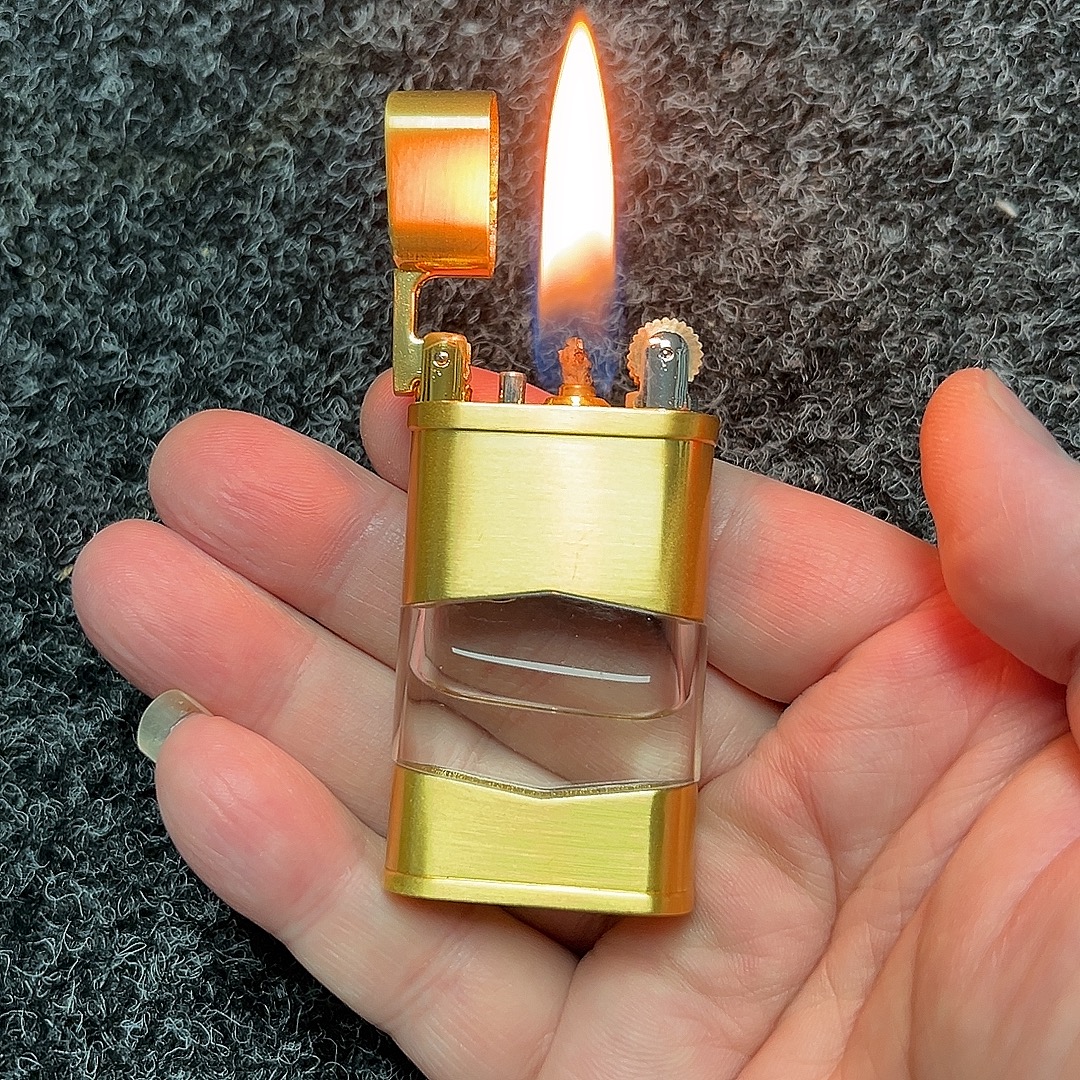 透明油仓煤油打火机 可视油仓打火机 按压上油打火机 包邮