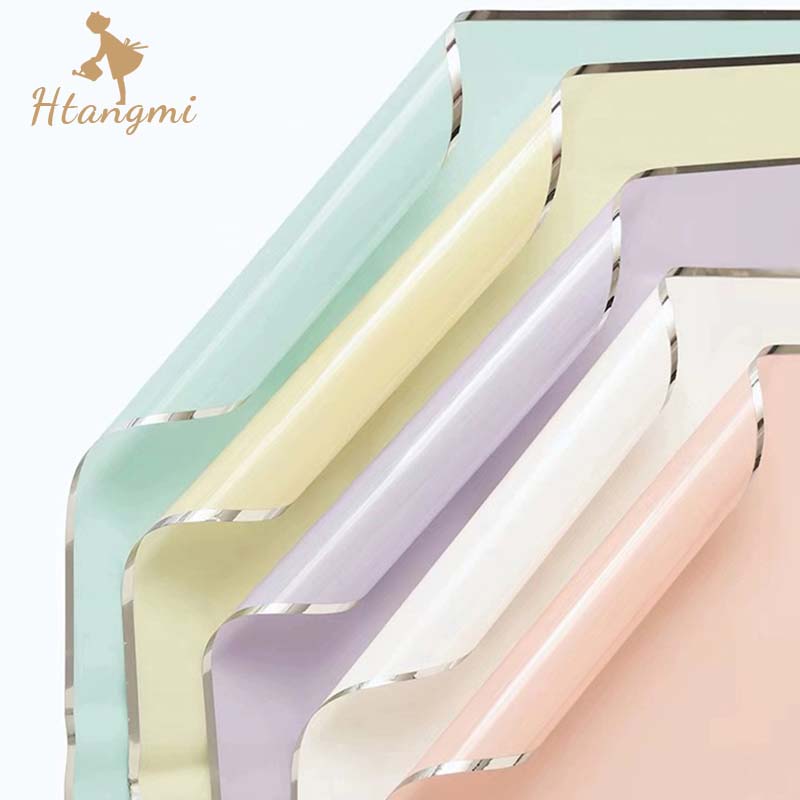 【汉唐美】高级感银离子水光膜网红尖尖角花束包装纸银边鲜花包花纸