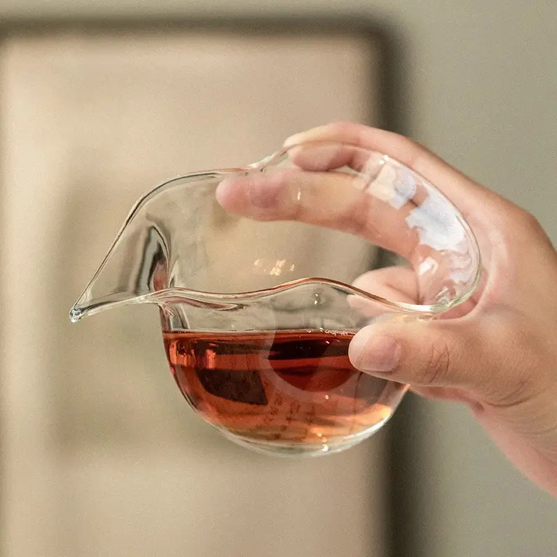 手工高端高硼硅玻璃杯木把泡茶水杯玻璃水杯磁吸茶杯耐高温大容量