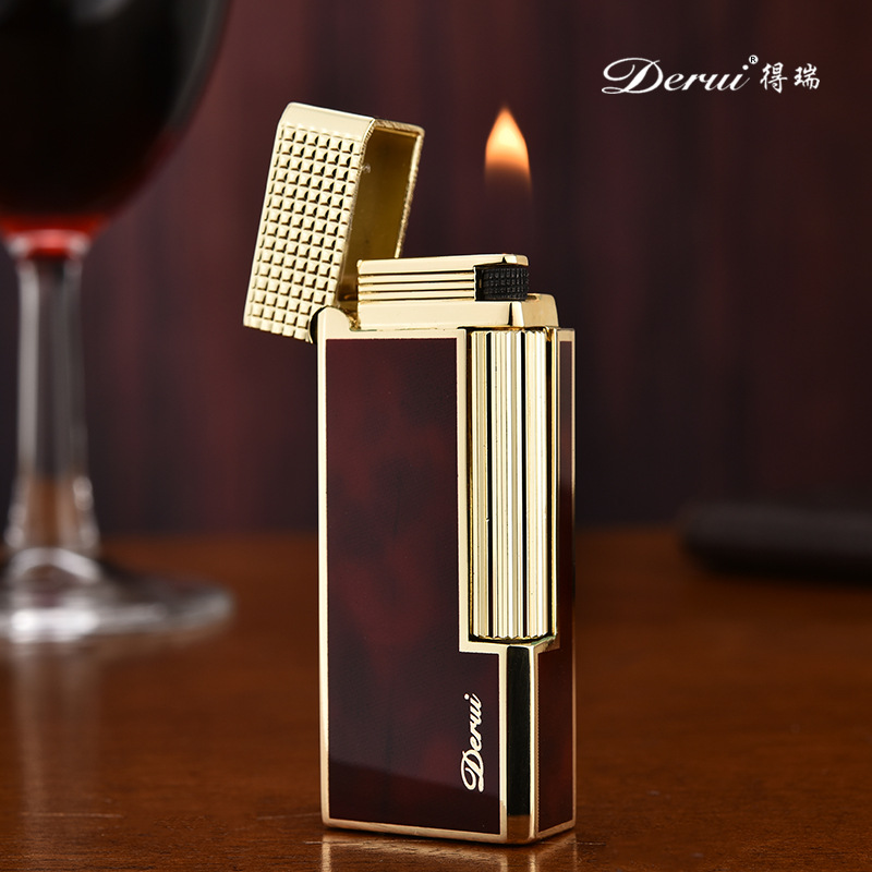 窄版砂轮侧滑朗声充气打火机明火网红高端充气1911金属玩具手枪