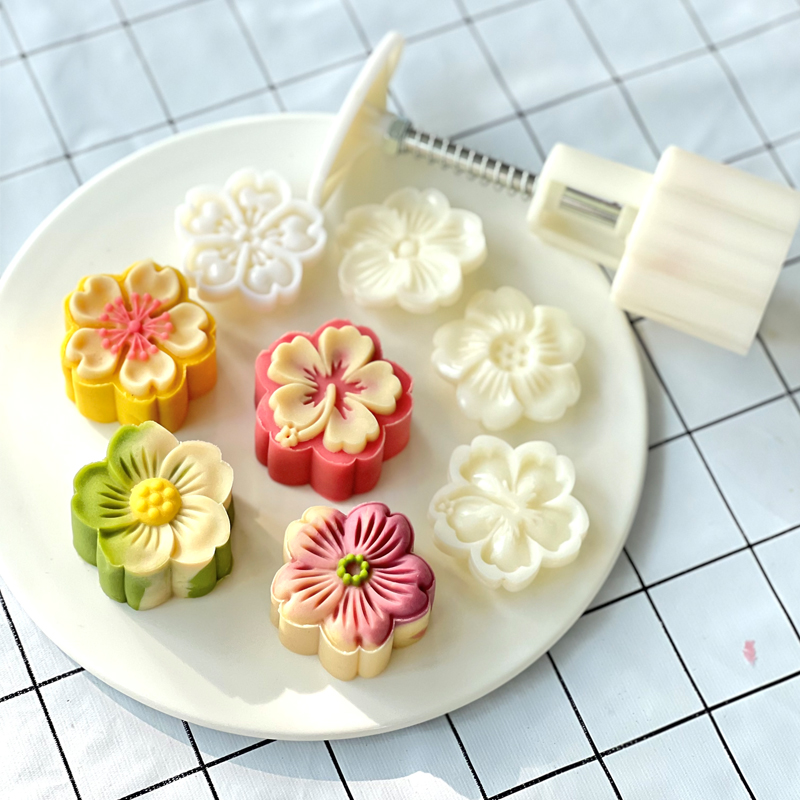 立体樱花冰皮月饼模具山药梅花糕点立体槿樱30g50g绿豆糕压模家用
