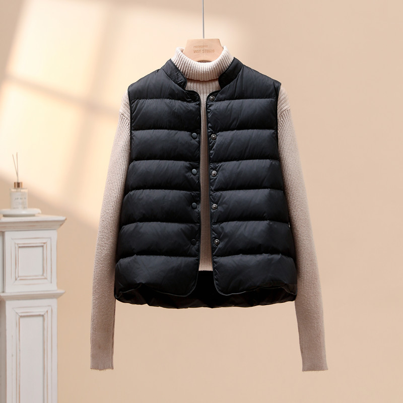 90白鸭绒羽绒马甲女2025冬新款爆款保暖内搭外穿无袖轻薄内胆背心